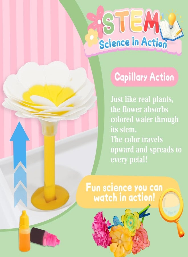 Crelloci DIY Paper Flower Craft Kit for Kids - Color Mixing STEM Art Toy with Flower Molds, Dropper Painting & Bouquet Display - Educational Gift for Girls Ages 6-12 - Image 3